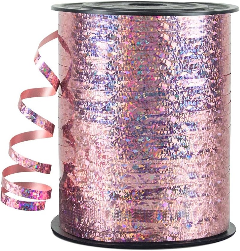 HimBen 500 Yards Curling Ribbon for Gift Wrapping, 3/16" Balloon String for Christmas Valentine Birthday Wedding Party Festival Decoration, Crafts, Flower Bouquet(Laser Pink) - Image 1